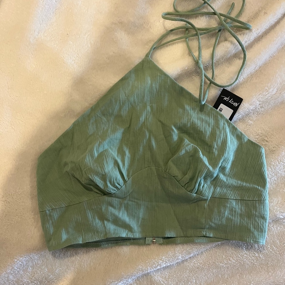 Green nasty gal halter top NWT